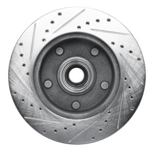 Ford E-150 Econoline Club Wagon Brake Rotor (1) - Front Right - R1 Concepts - Drilled & Slotted - Silver - `94-`01